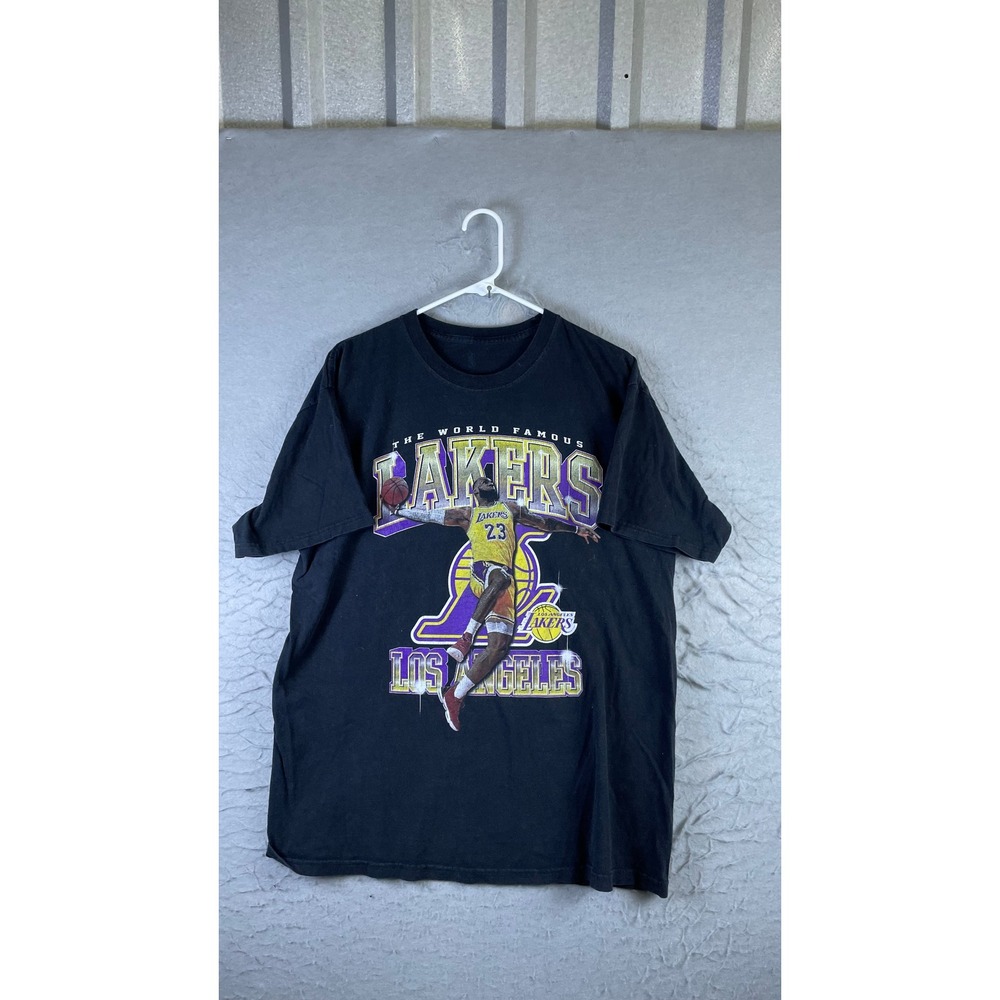 NBA T-Shirt Mens XL Black Good LeBron James Los Angeles Lakers Graphic Tee